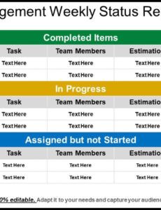 Free Editable Weekly Task Management Template Excel