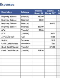 printable daily expenses sheet excel templates  riset daily income and expense template