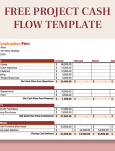 Printable Property Management Cash Flow Template