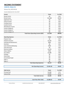 printable rental income statement template excel real estate income and expense template pdf