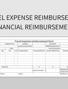 Blank Travel Expense Reimbursement Form Template Pdf Sample