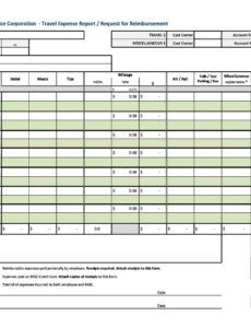 Blank Truck Driver Expense Report Template Excel Sample