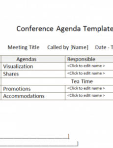 business conference itinerary template