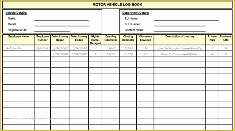 Editable Truck Driver Expense Report Template Pdf