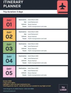 international travel itinerary template excel