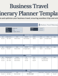 printable business conference itinerary template excel