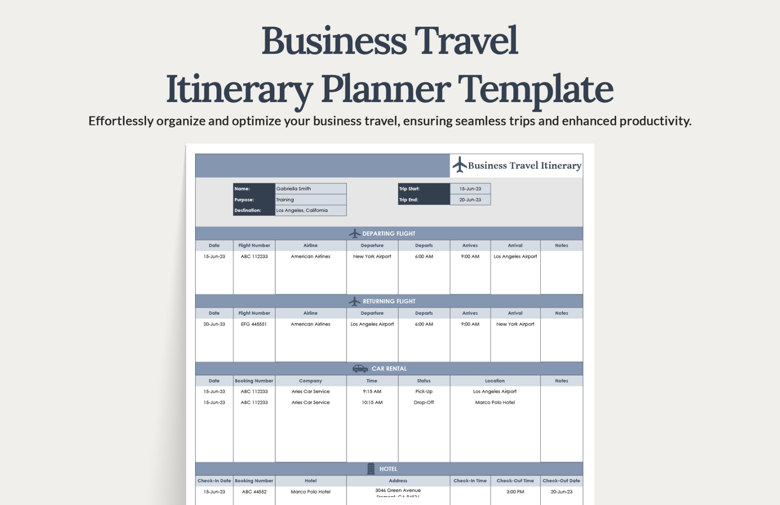 printable business conference itinerary template excel