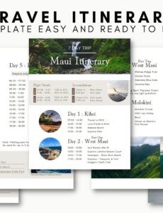 printable online travel itinerary template excel sample