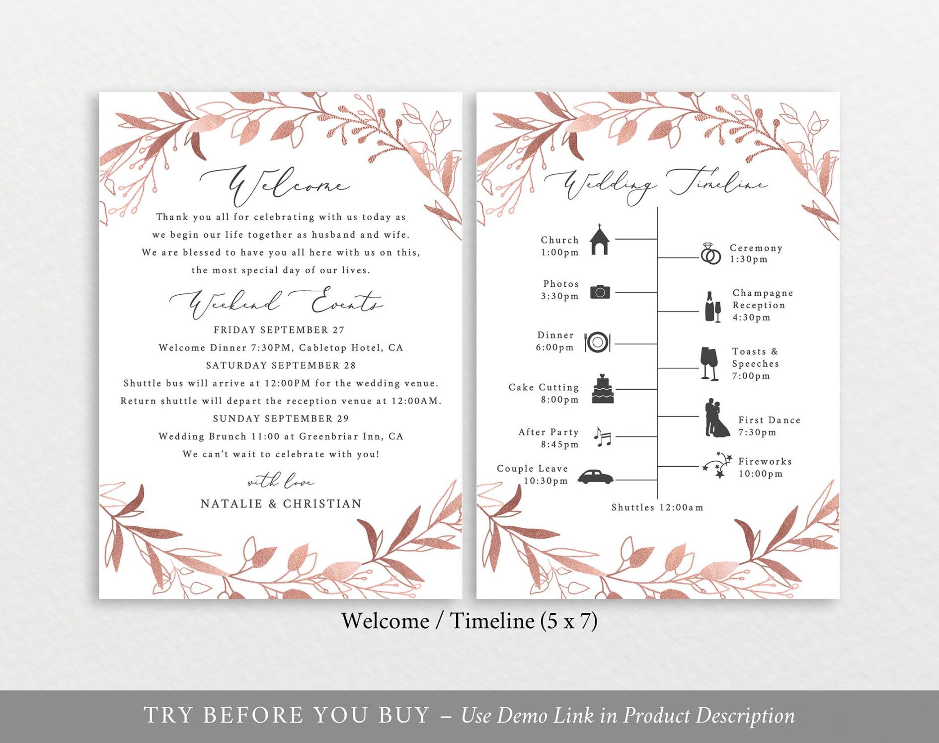 wedding photography itinerary template pdf sample