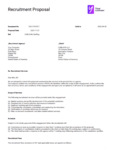 Blank Recruitment Agency Proposal Template Pdf Sample