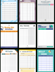 Free Custom Monthly Bill Expense Template Doc Sample