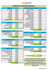 Free Printable Warehouse Depreciation Expense Template Doc