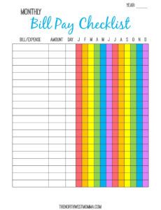 Monthly Bill Expense Template Pdf Sample