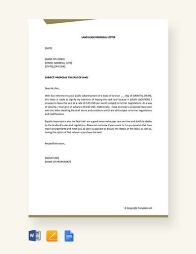 Blank Land Lease Proposal Template PDF Sample Blank Land Lease Proposal Template Pdf Sample