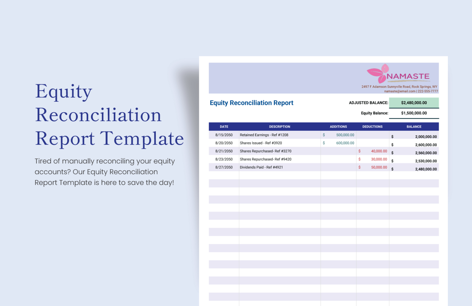 Editable Accrued Expense Reconciliation Template Doc Sample