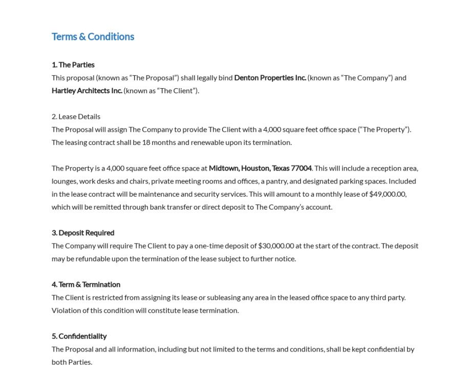 Editable Land Lease Proposal Template Editable Land Lease Proposal Template