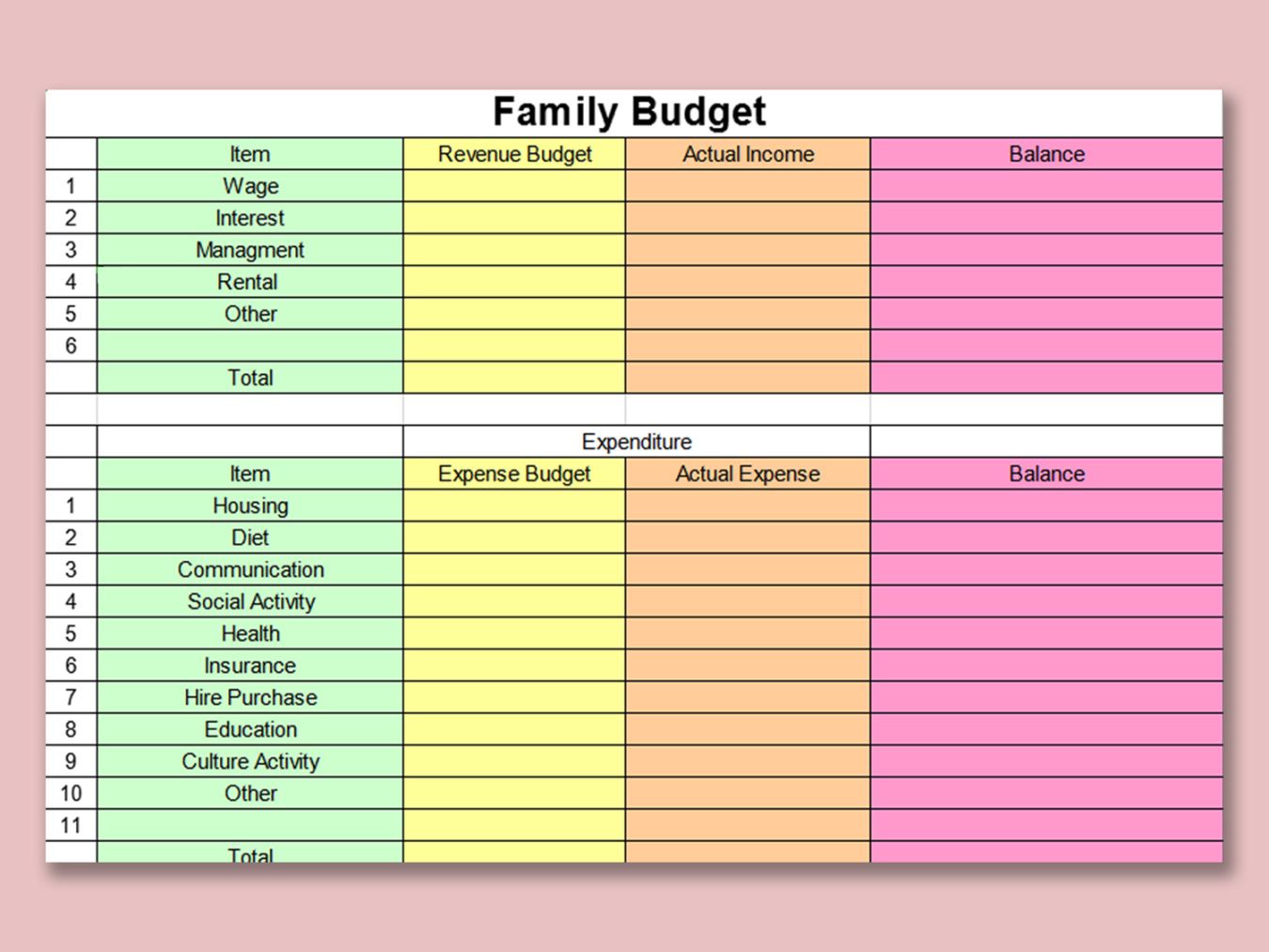 Editable Monthly Household Expense Template Word