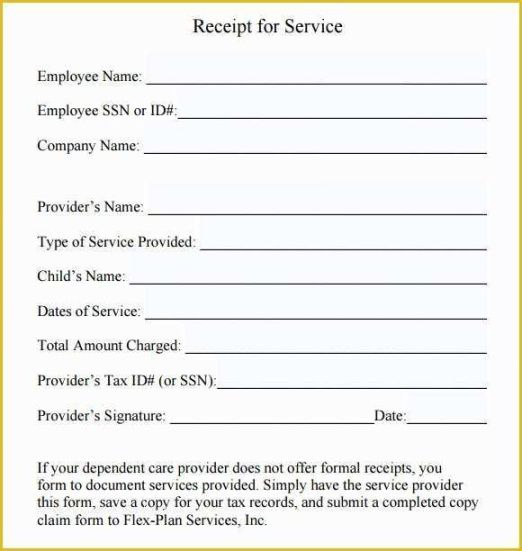 Free Blank Child Care Expense Receipt Template Excel Sample