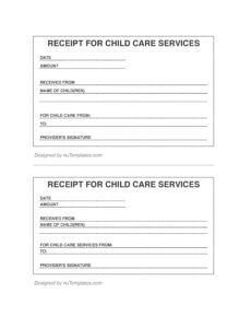 Free Editable Child Care Expense Receipt Template Pdf Sample