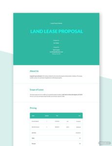 Free Printable Land Lease Proposal Template Excel Sample