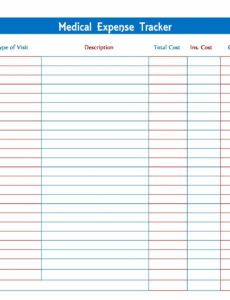 Medical Expense Spreadsheet Template Word Sample