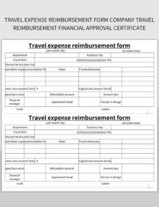 Printable Group Travel Expense Template