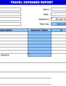 Printable Group Travel Expense Template Word Sample