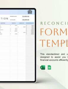 Printable Prepaid Expense Reconciliation Template Word