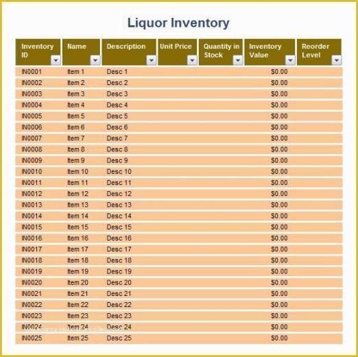45 bar inventory templates free  heritagechristiancollege liquor inventory list template word