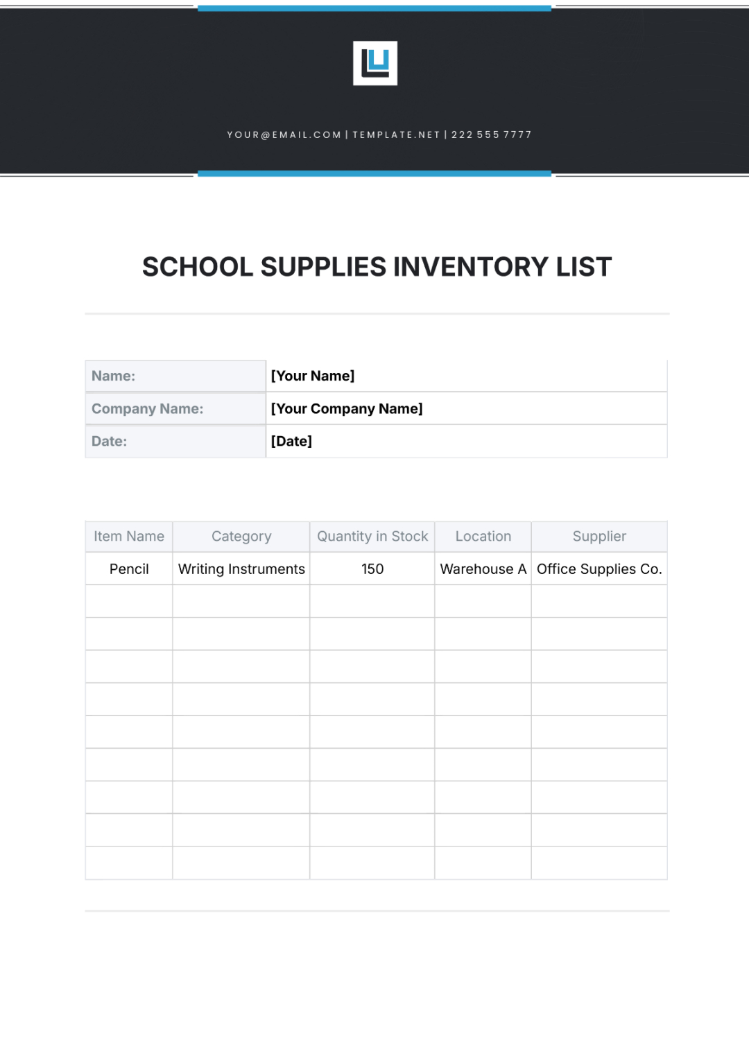 editable free stationery list template to edit online office stationery inventory list template excel