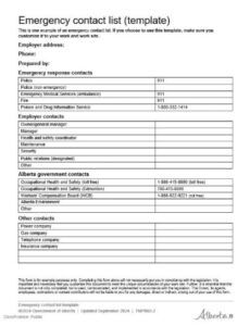 editable ohs resource portal emergency contact list template emergency contact list template pdf
