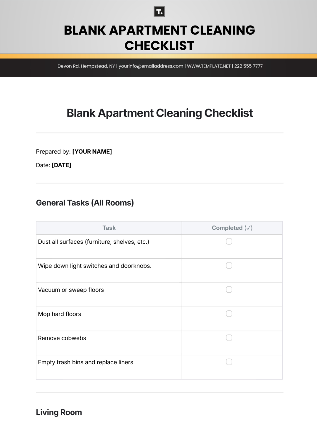 free blank apartment cleaning checklist template to edit online apartment cleaning list template example
