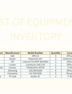 free free equipment inventory templates for google sheets and microsoft employee equipment inventory list template pdf