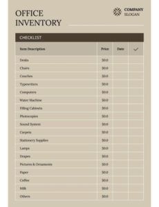 free free inventory checklist templates  wepik coffee shop inventory list template