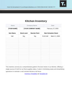 free monthly inventory report template to edit online kitchen equipment inventory list template