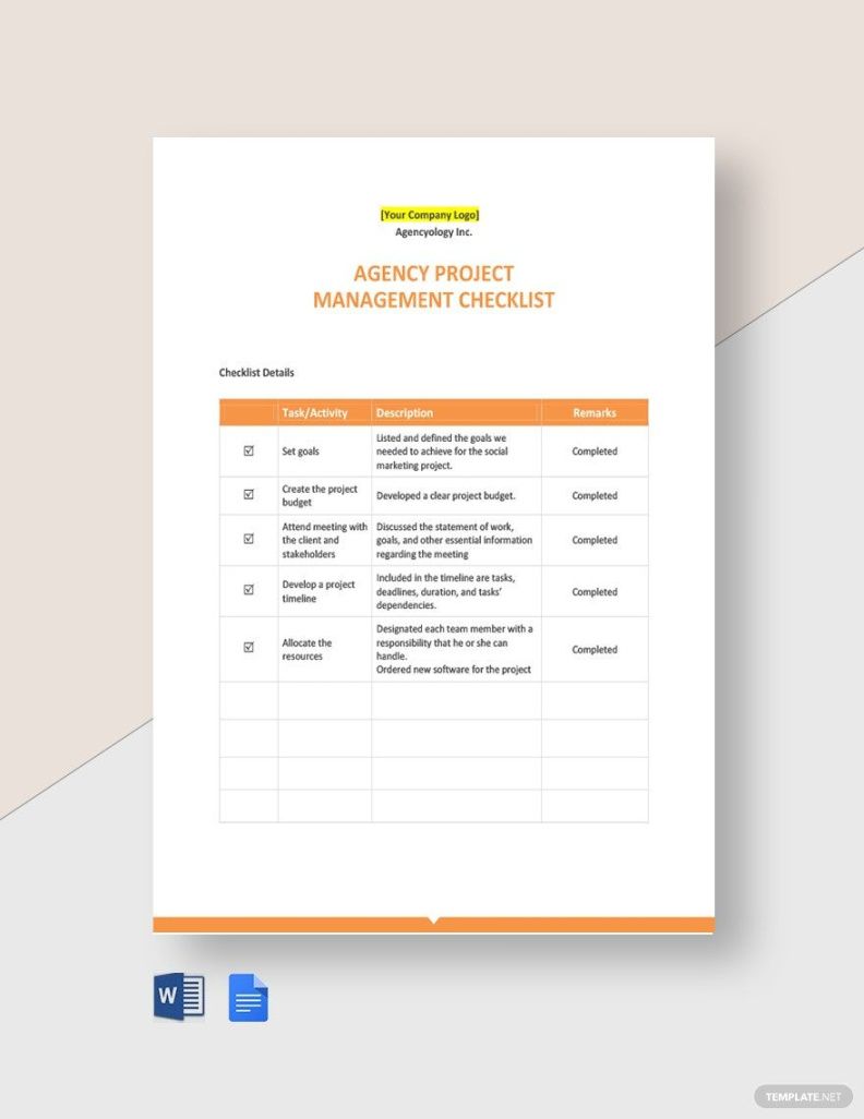 free simple project checklist template in pages pdf word google docs project activity list template pdf