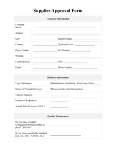 free supplier approval form template  free download  easy legal docs vendor approved list template example