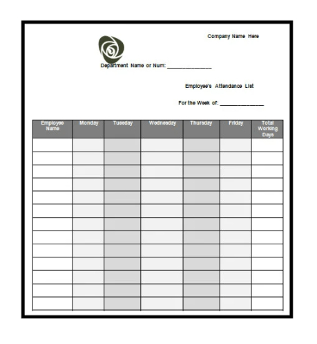 printable attendance list templates  10 free printable word excel &amp;amp; pdf formats samples examples meeting attendance list template word