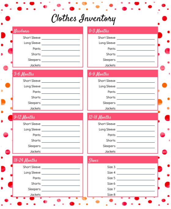 printable clothing inventory printable inventory printable life  vrogueco clothes inventory list template excel