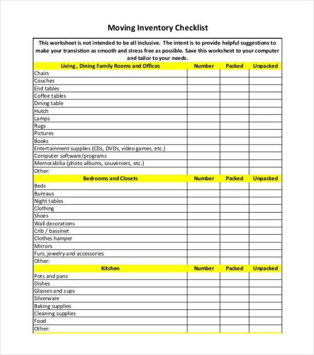 printable inventory checklist template  26 free word excel pdf documents download employee equipment inventory list template pdf