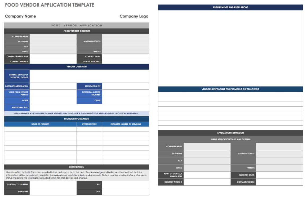 sample 13 free vendor templates  smartsheet vendor approved list template example
