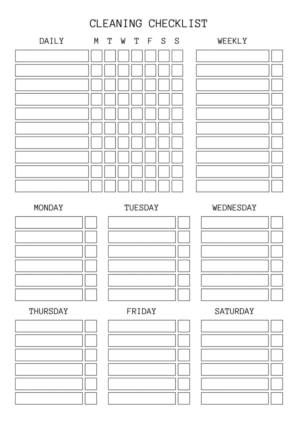 Sample 》Printable Cleaning Checklist Template Basic House Cleaning List Template PDF sample 》printable cleaning checklist template basic house cleaning list template pdf