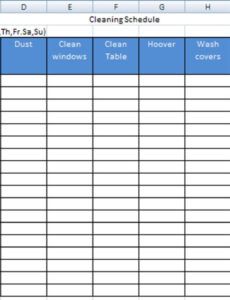 sample housekeeping checklist format for office in excel  printable receipt housekeeper cleaning list template excel