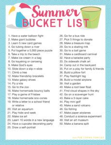 summer bucket list printables for kids summer holiday bucket list template example