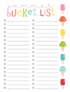summer holiday bucket list!  khushi k kaur summer holiday bucket list template example