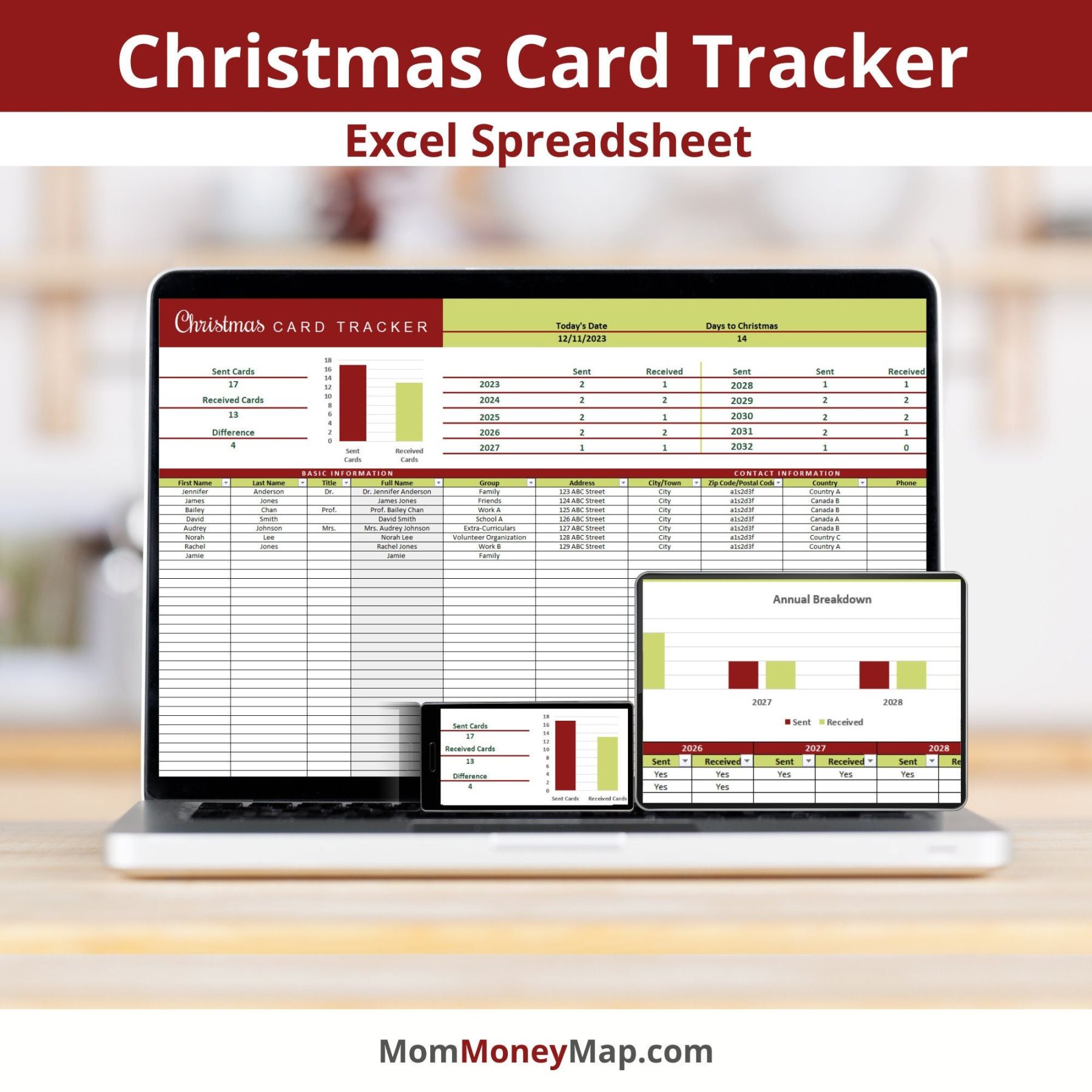 christmas card tracker excel spreadsheet template xmas card address list planner holiday card christmas card address list template doc