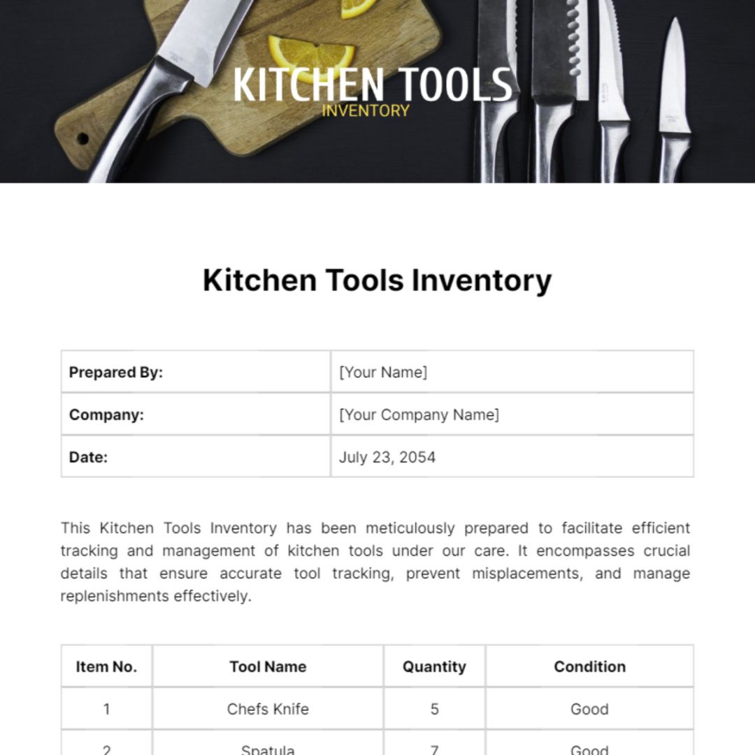 editable free kitchen tools inventory template to edit online kitchen utensils inventory list template pdf