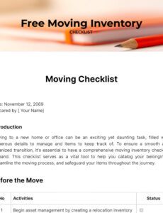editable free moving inventory checklist template to edit online moving box inventory list template example