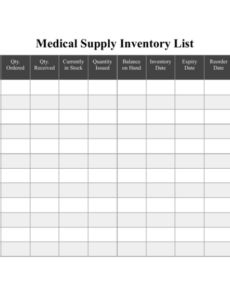 editable inventory list templates pdf download fill and print for free  templateroller church inventory list template