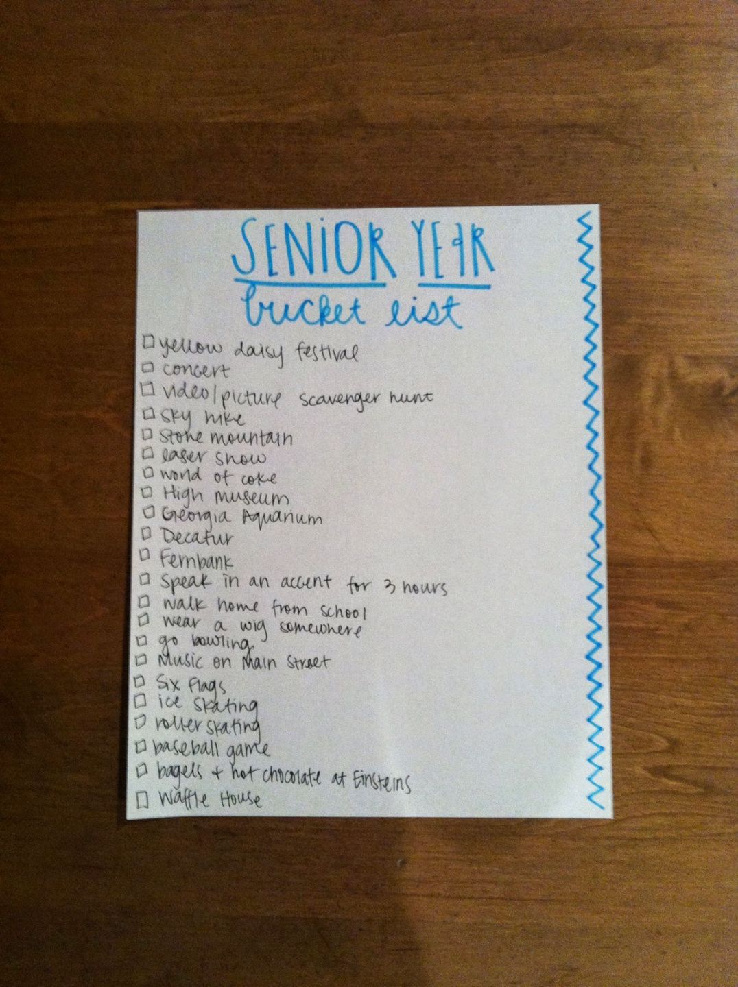 editable senior year bucket list senior bucket list template example